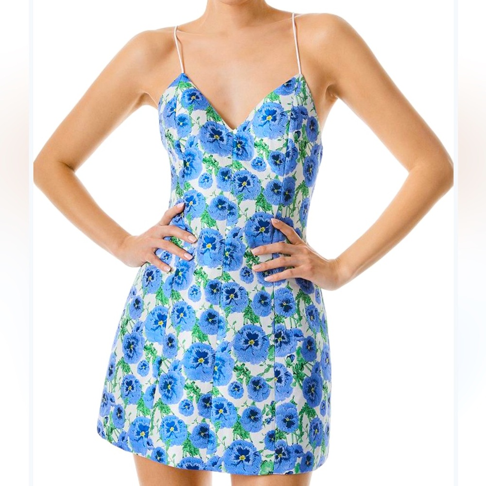 NWT ALICE + OLIVIA Tayla brocade floral mini dress, Size 8